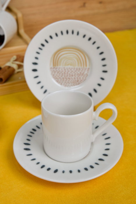 Hermia Yakamoz 12 Juego de Tazas de Café y Platos Multicolor